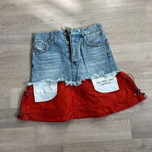 BEN TAVERNITI UNRAVEL denim スカート BEN TAVERNITI UNRAVEL PROJECT Reversed Denim Skirt With
